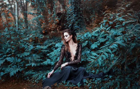 Picture girl, nature, dress