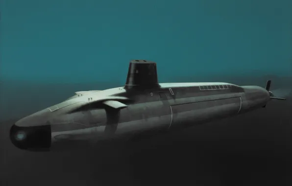 Art, painting, submarine, HMS Vengeance, vanguard class