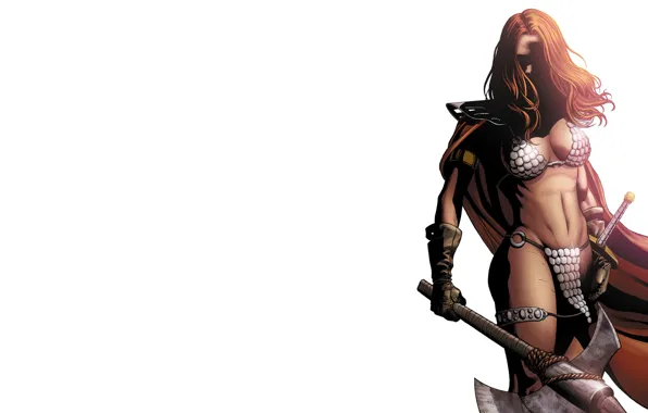 Weapons, cloak, Women, Comics, Red Sonja
