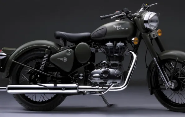 Picture military, classic, bullet, 2013, black and gray cafe racer, enfield