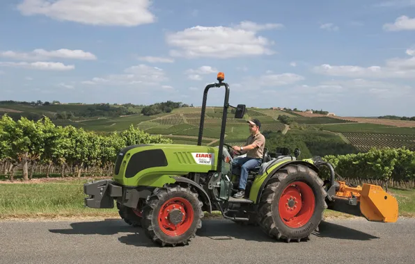 Field, tractor, male, Claas Nexos, 240 F