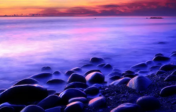 Picture sea, stones, shore