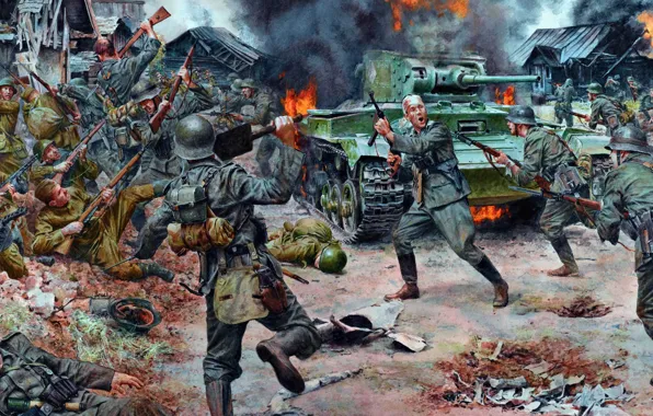 War, battle, the Caucasus, the Wehrmacht, the red army, Kuban 1943
