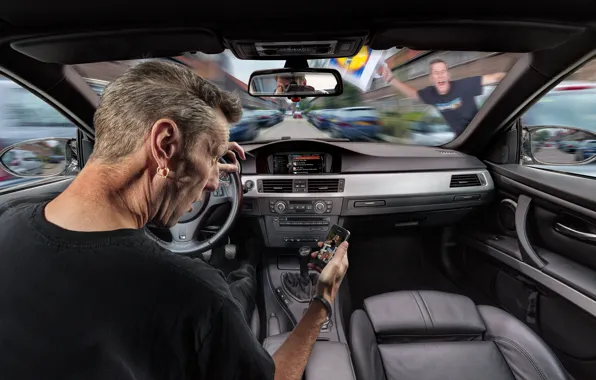 Humor, driver, salon, pedestrians