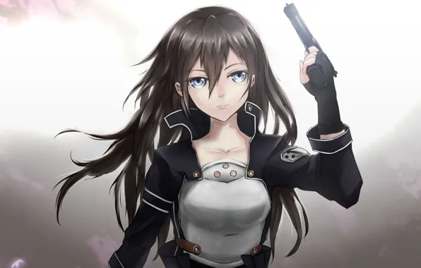 Gun, anime, art, Sword art online, Sword Art Online, Cirio