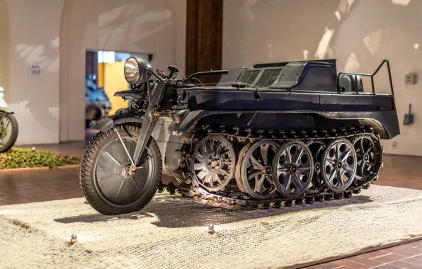 Germany, Museum, The second world war, exhibit, Kettenkrad HK 101, SdKfz 2, half-track motorcycle