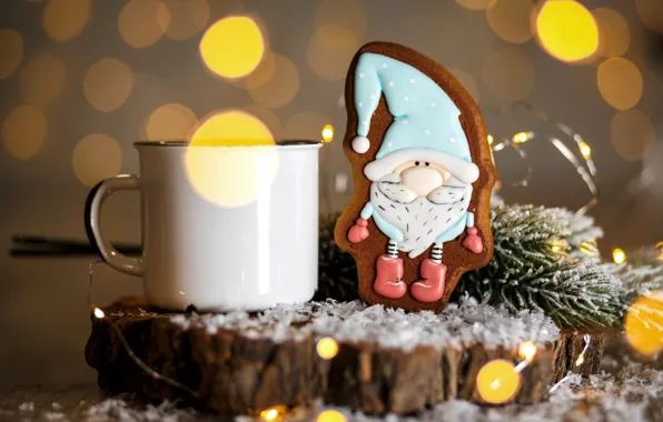 Hot, chocolate, Christmas, cookies, figure, decor, glaze, Kukota Ekaterina