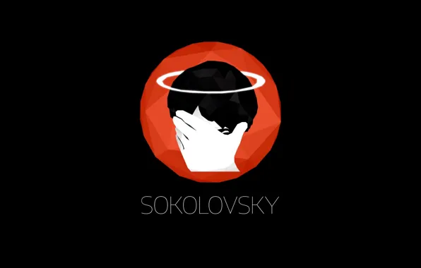 Red, Art, Black, Logo, White, Wallpaper, Minimalism, Sokolovsky
