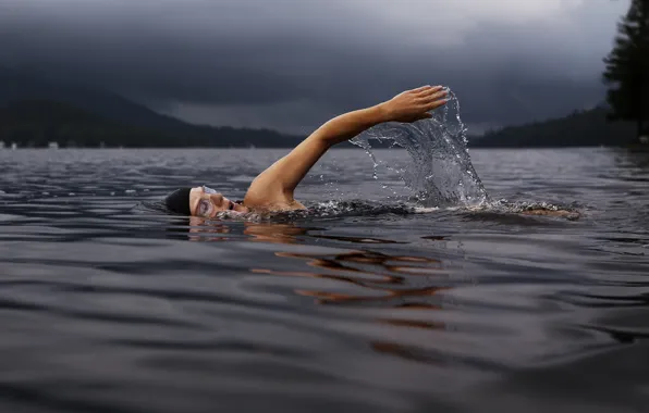 Water, man, hand, guy, male, stop motion, Lake Dunmore, swimmer