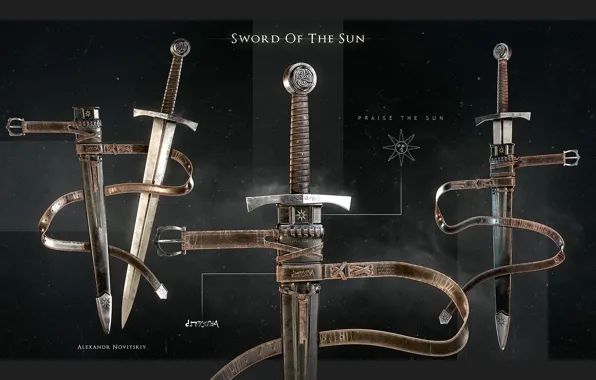 Picture weapons, sword, sheath, Sword of the Sun, dark knight sword