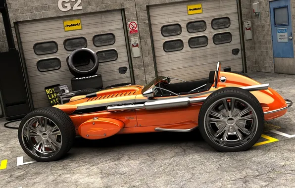 Concept, orange, Roadster, the concept, rear view, and, by Zolland Design, Indy