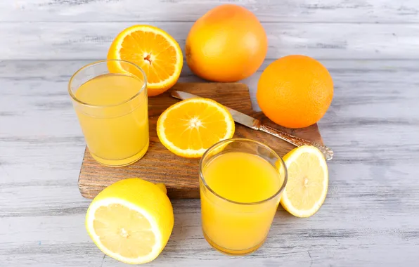 Glass, Oranges, Food, Drinks, Juice, Lemons