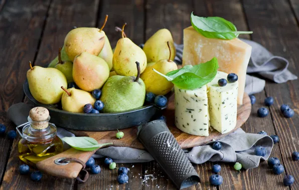 Berries, cheese, still life, pear, blueberries, grater