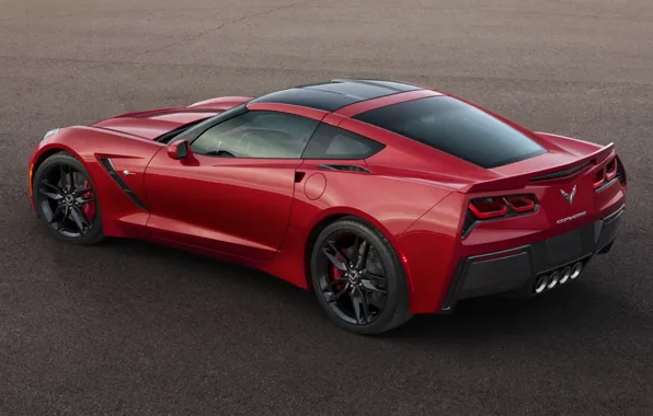 Red, Corvette, Chevrolet, Chevrolet, rear view, Stingray, Corvette, Stingray