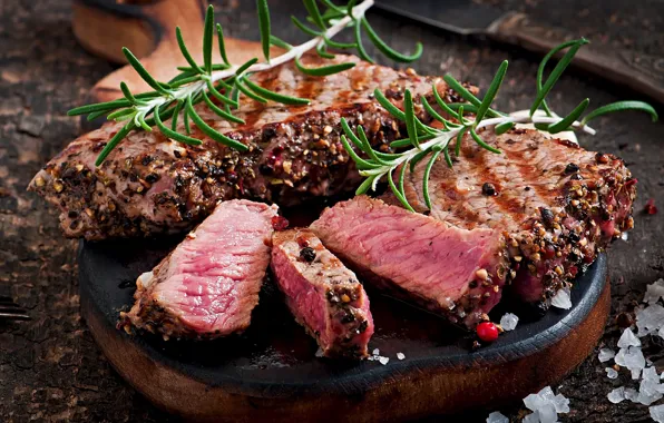 Meat, Board, spices