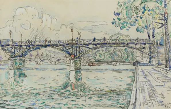 Figure, watercolor, 1925, The Pont Des Arts, Paul Signac, Paul Signac