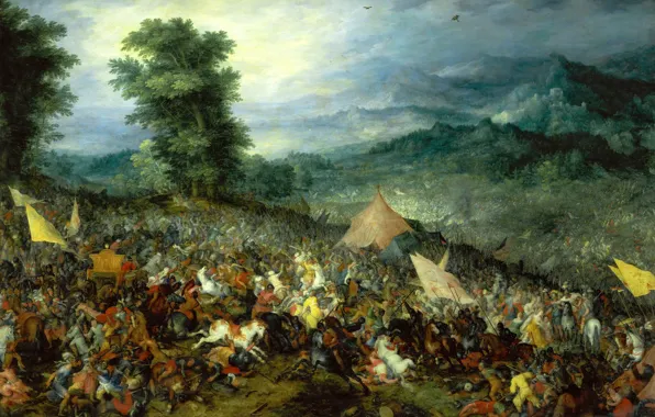 Picture, Jan Brueghel the elder, battle genre, The battle of Issus