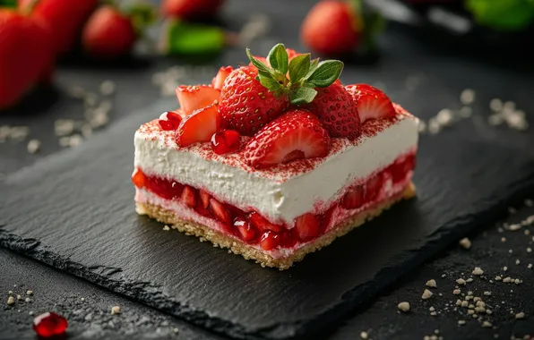Strawberry, cake, cake, AI art, neural network