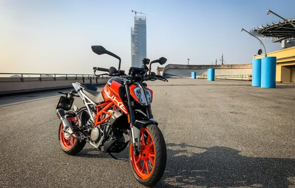 Road, orange, the building, motorcycle, is, moto, KTM, wheel