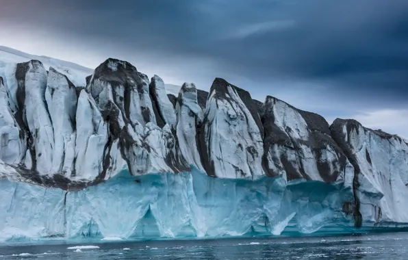 Ice, winter, sea, the sky, clouds, snow, clouds, ice