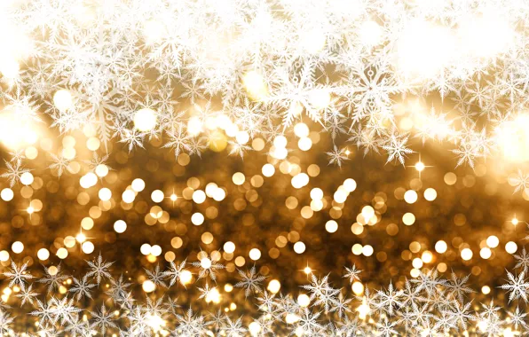 Picture winter, snow, snowflakes, background, golden, Christmas, winter, background