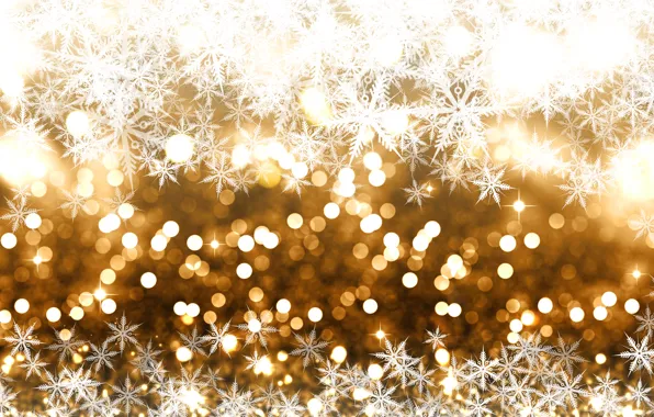 Winter, snow, snowflakes, background, golden, Christmas, winter, background