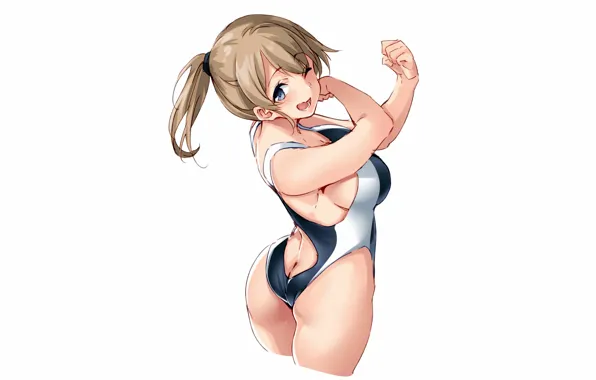 Girl, sexy, ass, cleavage, boobs, anime, blue eyes, beautiful