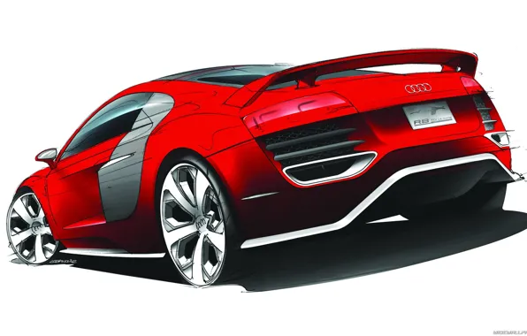 Car, machine, Audi, sketch