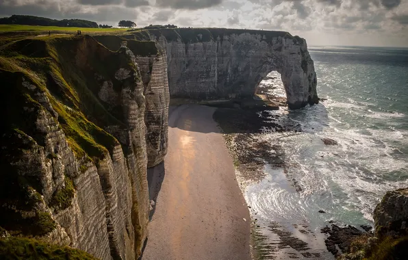 Rock, ocean, Etretat