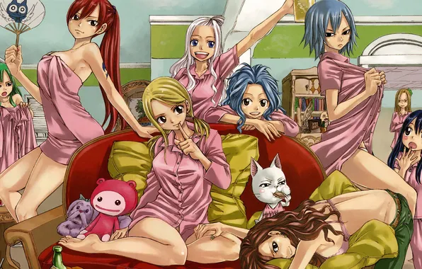 Girls, a lot, fairy tail, fairy tail, shirt