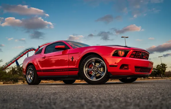 Picture Mustang, Ford, Red, The, Kid, Wheels, Chromium