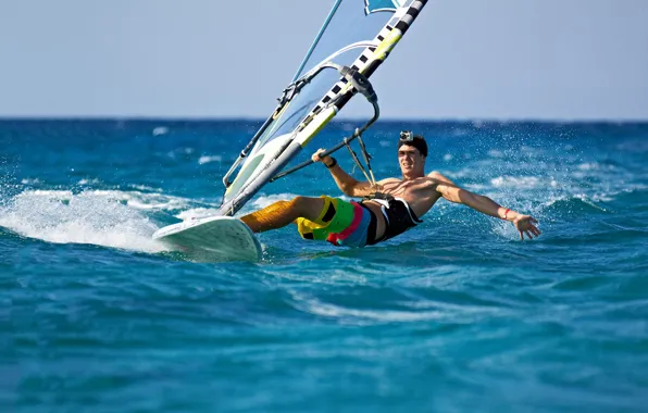 Sea, the sun, squirt, horizon, athlete, surfing, bokeh