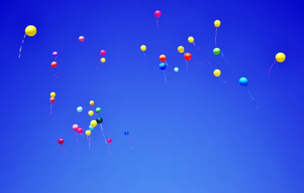 Picture The sky, Colored, Balls, Flight, Sky, Balls, Colored, Flying