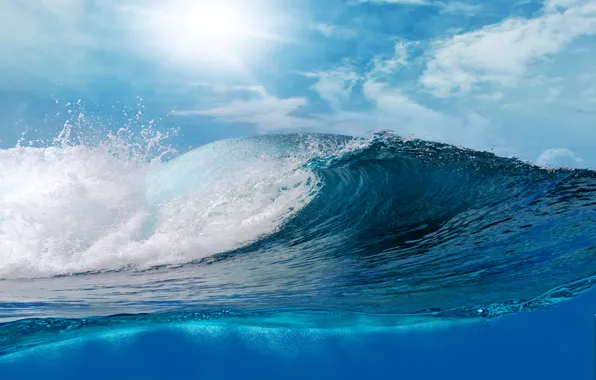 Picture sea, water, the ocean, wave, sky, sea, ocean, blue