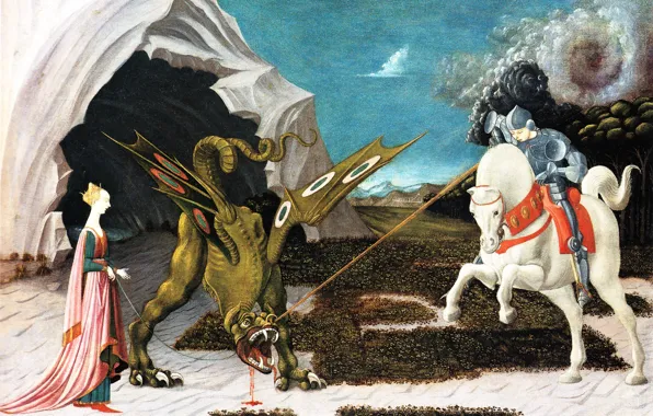Picture tale, picture, myth, Paolo Uccello, St. George the Princess and the dragon, Paul Bird