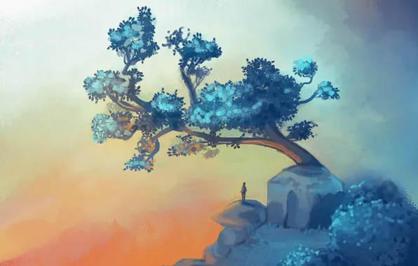 Tree, Figure, People, Fantasy, Art, Art, Tree, Environments