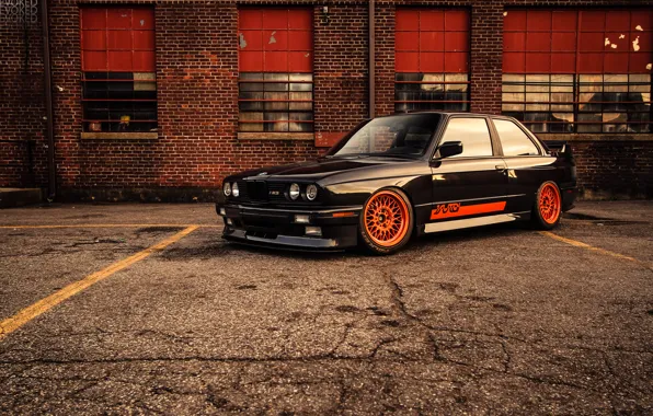 BMW, black, E30