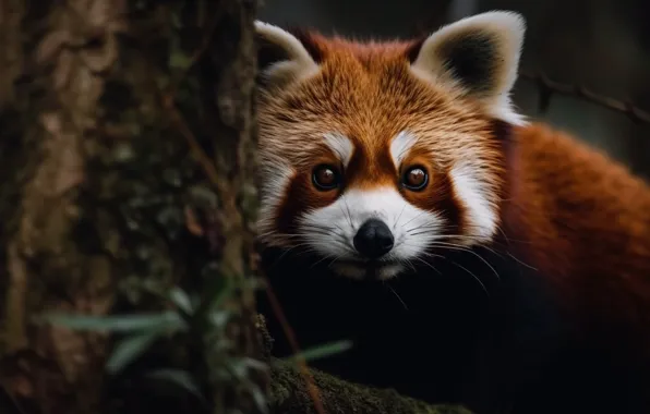 Look, nature, pose, portrait, red Panda, face, red Panda, AI art