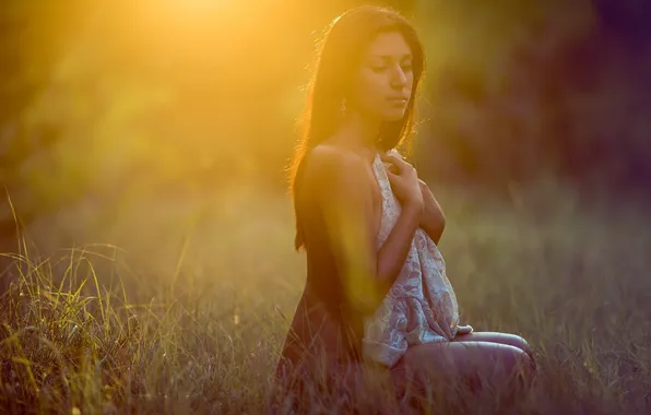 Girl, light, morning