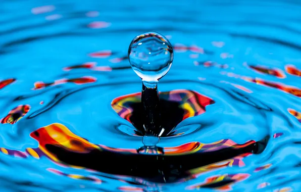 Water, squirt, color, drop, splash, liquid