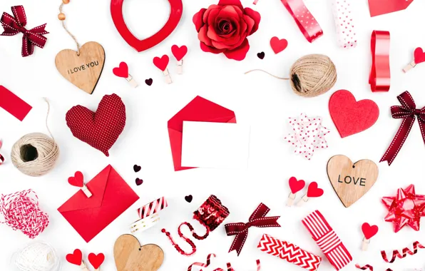 Picture love, romance, hearts, red, love, romantic, hearts, Valentine's Day, gift, decoration