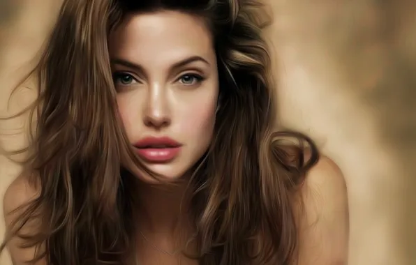 Girl, angelina jolie, beautiful, sweet, actress, long-haired