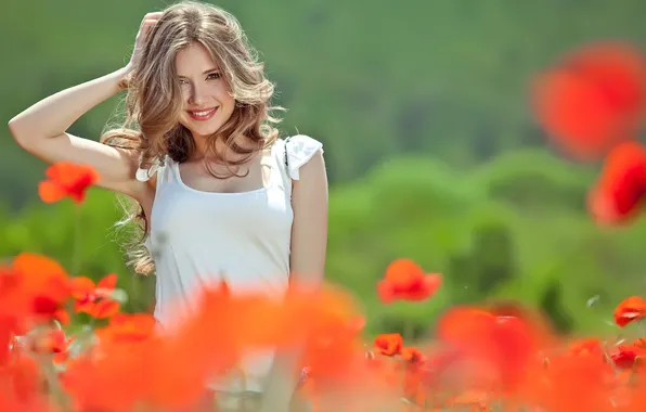 Nature, park, model, people, one, poppy, portrait, outdoors
