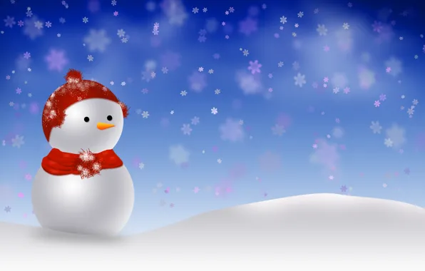 Snow, holiday, new year, snowman, the scenery, happy new year, snowman, christmas decoration