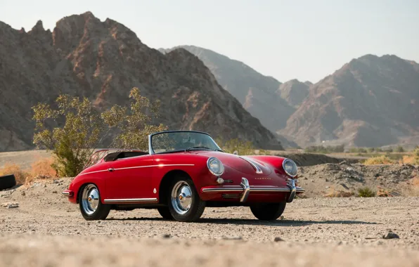 Car, red, desert, red, convertible, classic, classic, german