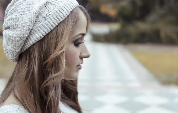 Girl, hair, cap, Lorena Veas