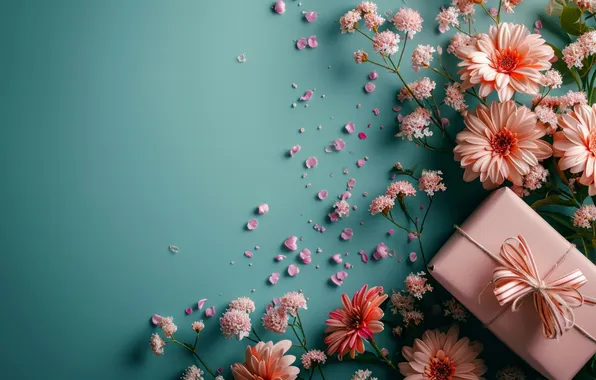 Flowers, holiday, bouquet, spring, March 8, AI art, universal holiday background, neural network