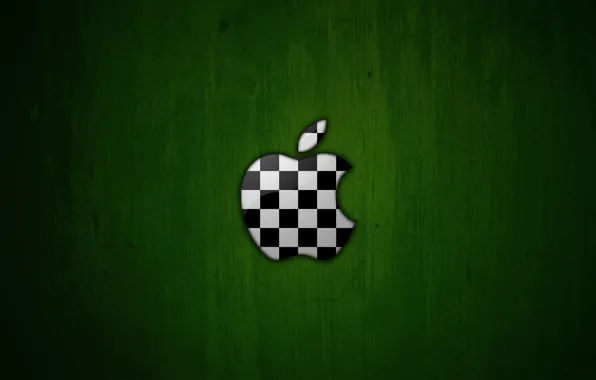 Green, background, apple, Apple, logo, chess, soccer ball, colors