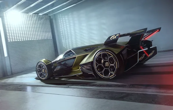 Lamborghini, Wheel, The concept car, Lambo, Drives, V12, Vision Gran Turismo, 2019