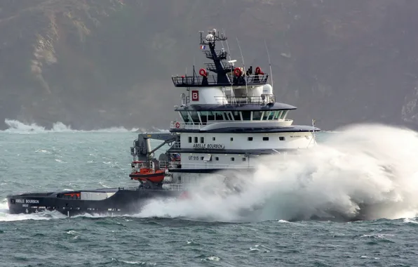 Picture sea, wave, storm, ship